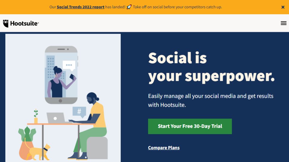 Website screenshot for Hootsuite