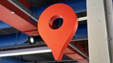 The Google Maps logo at the Google Maps Street View Garage