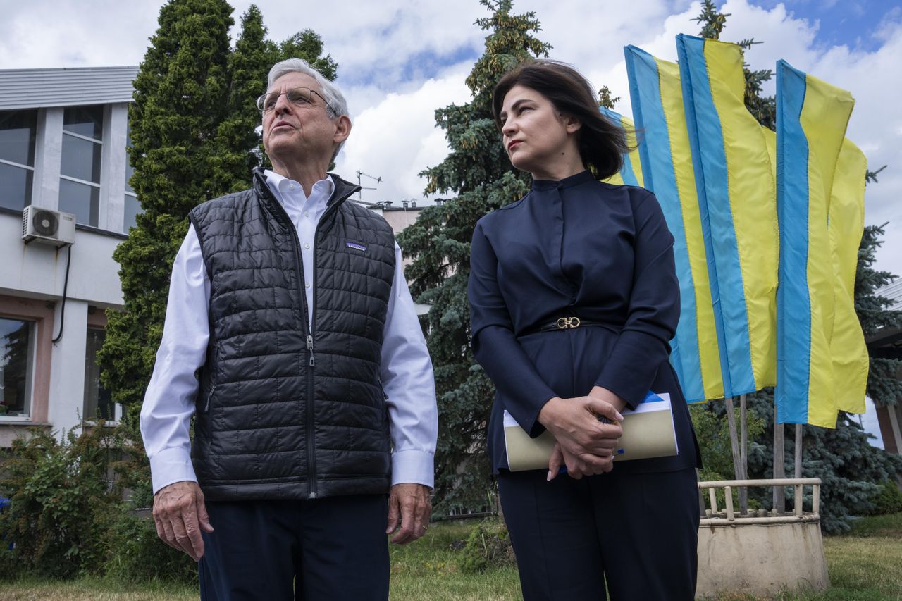 Merrick Garland and Iryna Venediktova.