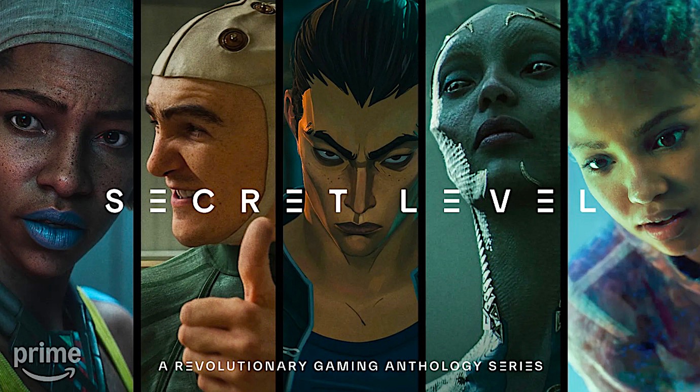 a collage of five video game characters, adapted into an animated anthology