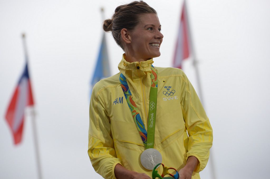 Emma Johansson is all smiles after her second Olympic silver medal