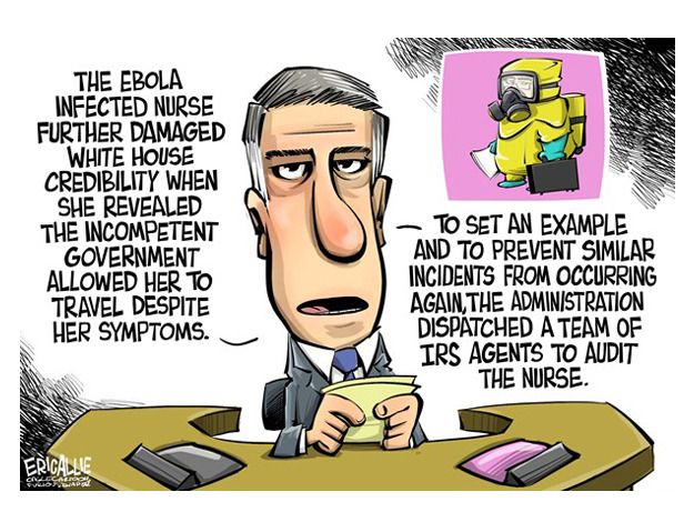 Political cartoon Ebola nurse IRS health