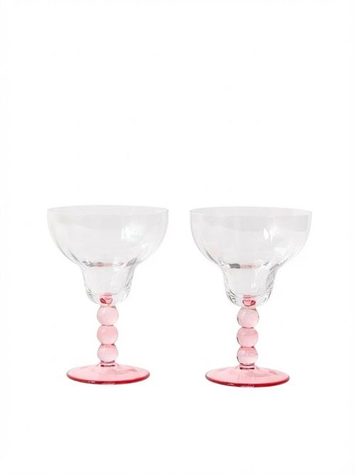 Bobbin Pink Margarita Glasses Set of Two | Oliver Bonas