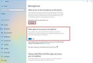 Windows 10 enable microphone access for apps