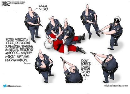 Editorial Cartoon U.S. Santa Arrest Charges