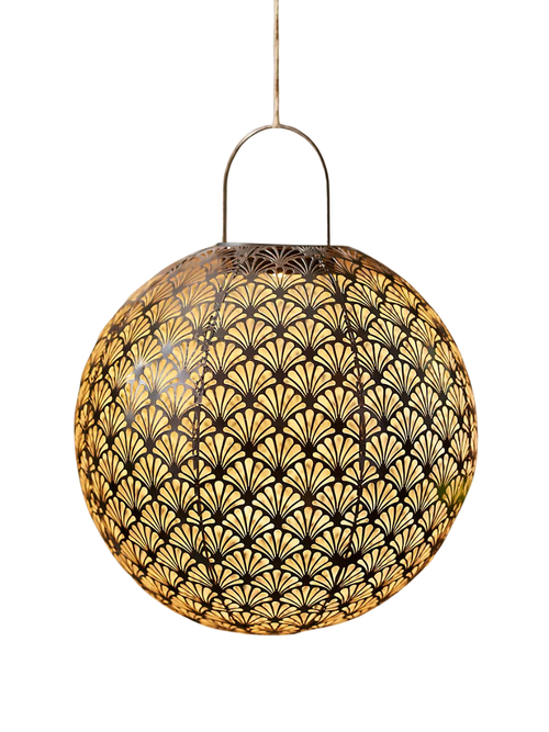 Perforated Fans Metal Solar Lantern