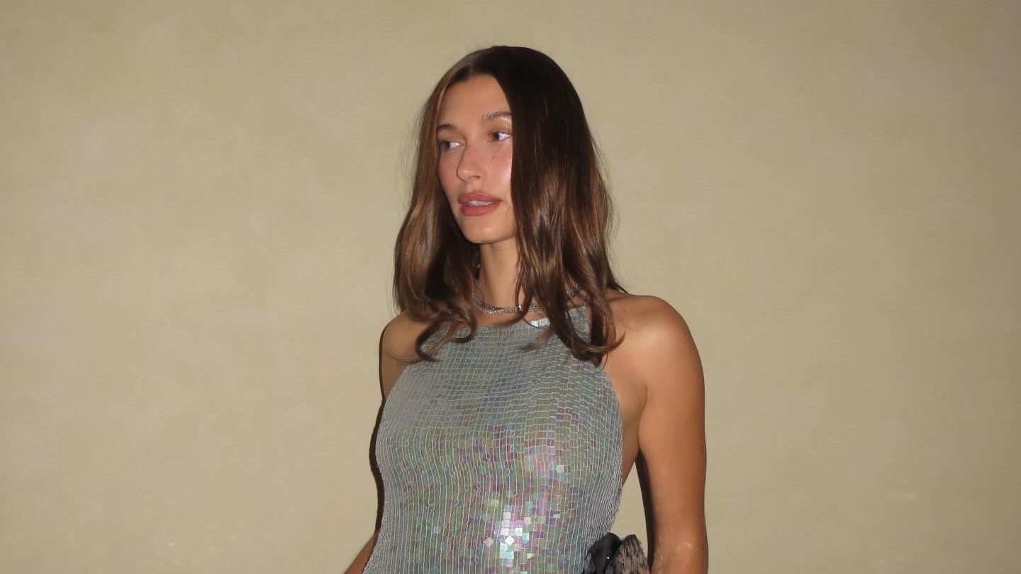 Hailey Bieber taking a mirror selfie 