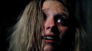 Marilyn Burns as Sally Hardesty with her hair in her eyes in The Texas Chain Saw Massacre