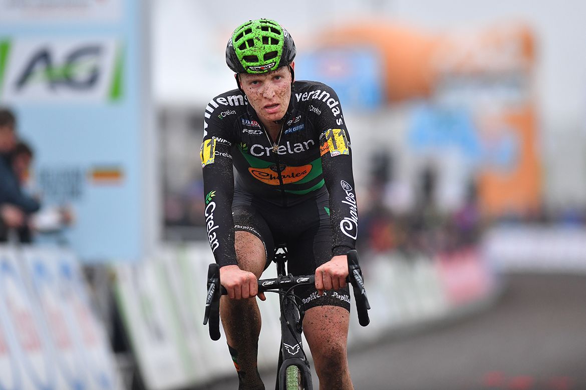 Tim Merlier crosses the line in fourth
