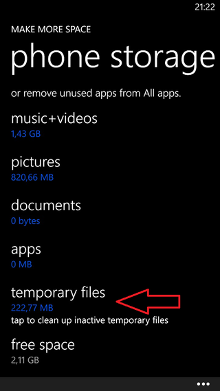 HTC Temporary file deletion