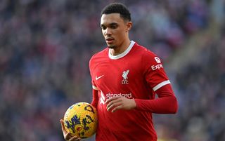 Trent Alexander-Arnold carrying the ball against Burnley