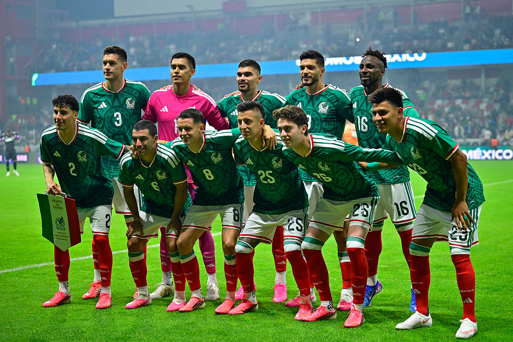 The Mexico World Cup 2026 squad poses during the international friendly match between Mexico and Serbia at Nemesio Diez Stadium on June 4, 2026 in Toluca, Mexico.