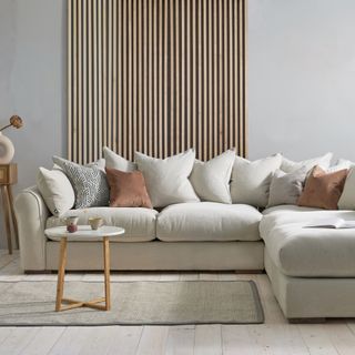 Cream corner sofa in a neutral room