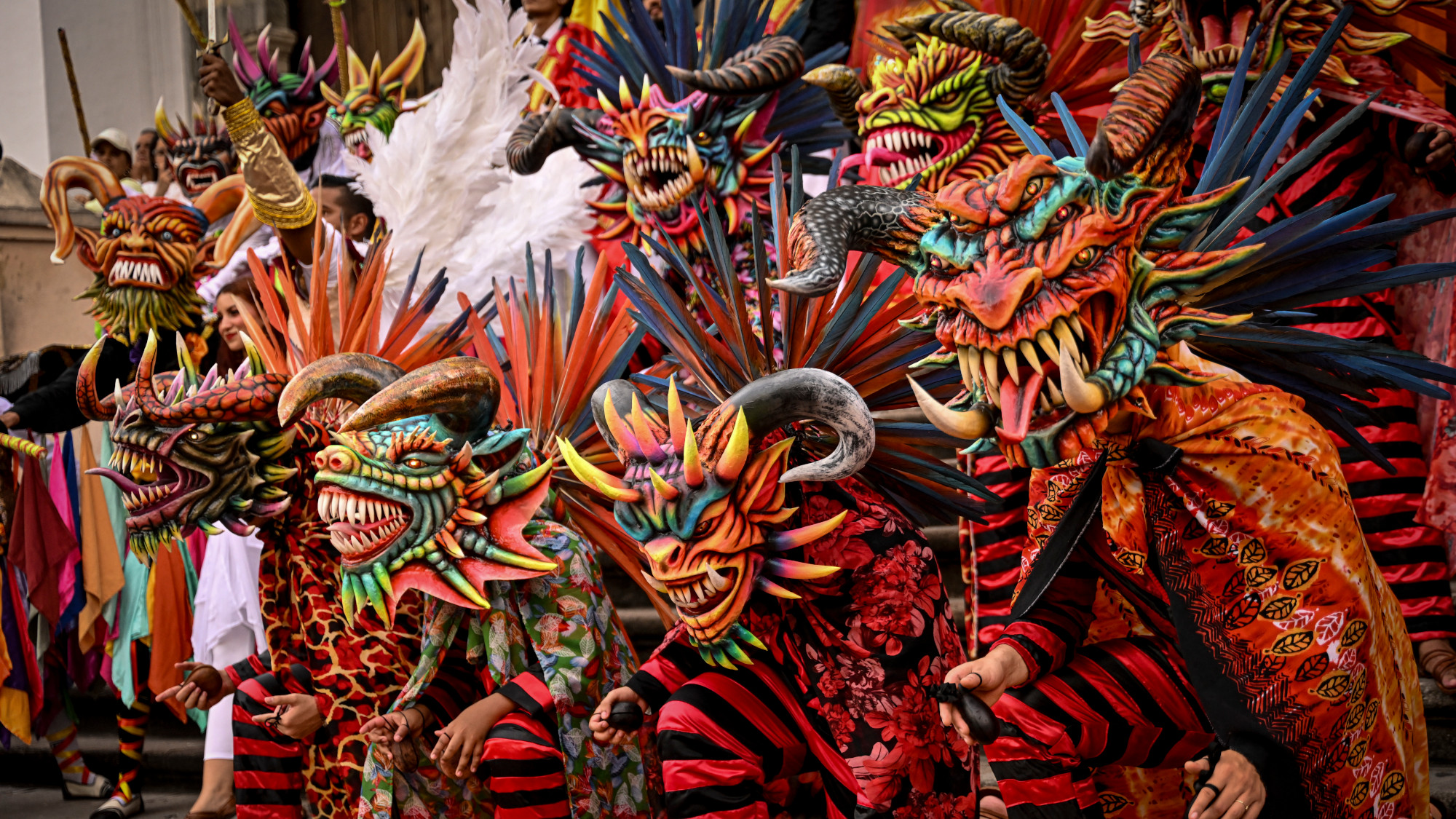 People wearing masks
