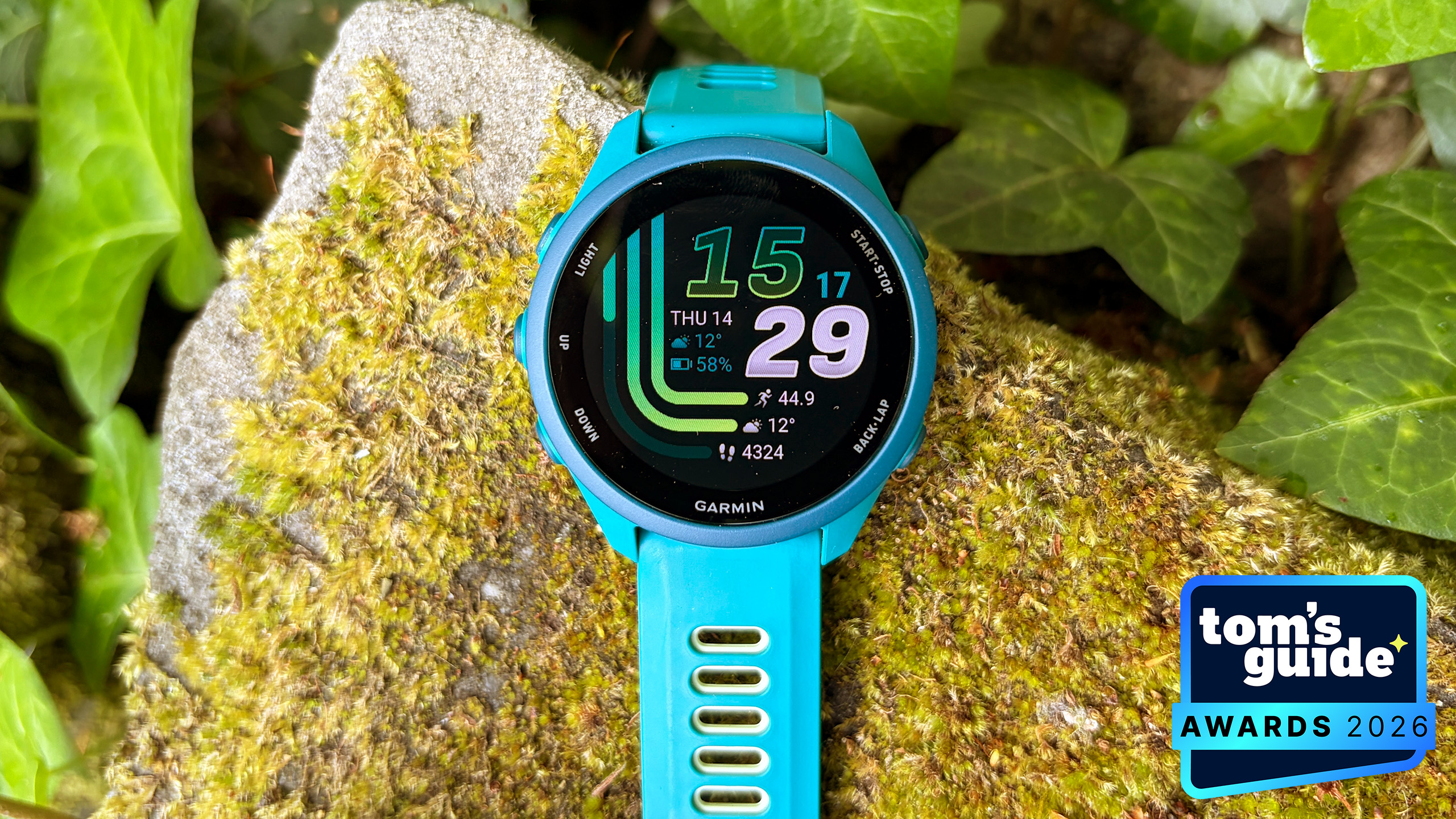 The Garmin Forerunner 170 with a TG Awards 2026 badge