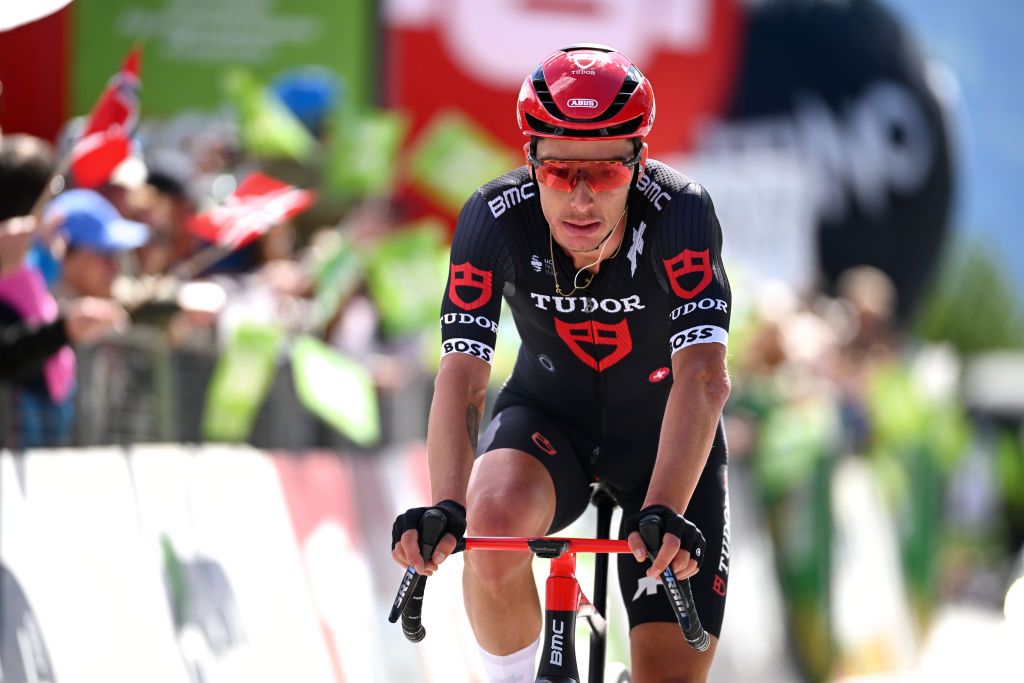 Simon Pellaud was in the break at the Tour of the Alps