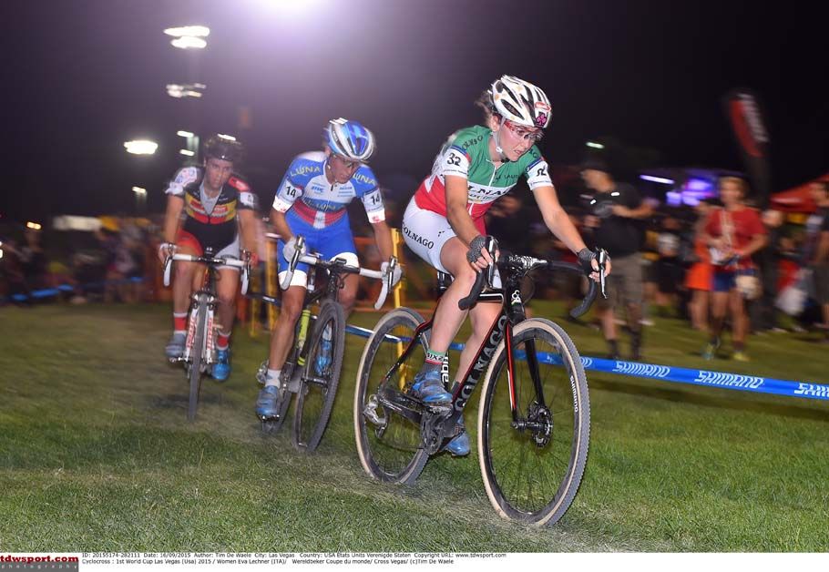 Eva Lechner leads the way, she eventually finished second