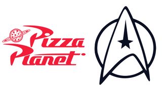 Pizza Planet logo from Toy Story and the Starfleet insignia