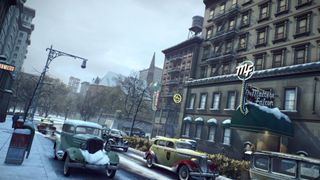 Snowy streets of Empire Bay in Mafia 2: Definitive Edition