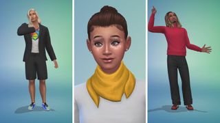 Behind The Sims - Three Sims 4 showing new Create-A-Sim items: new hairstyles and a goatee