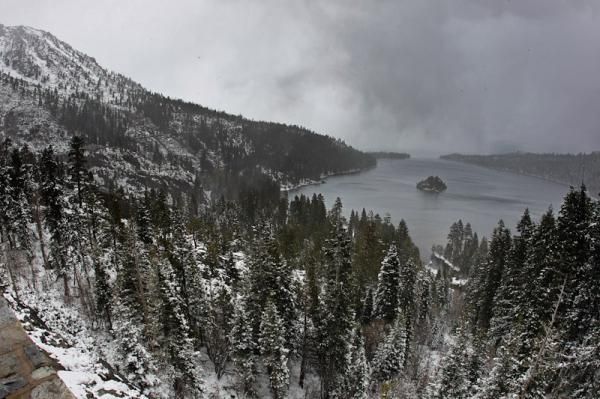 The riders never saw this climb above spectacular Lake Tahoe.