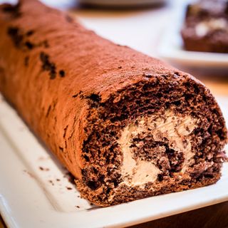 Salted Caramel and Chocolate Swiss Roll