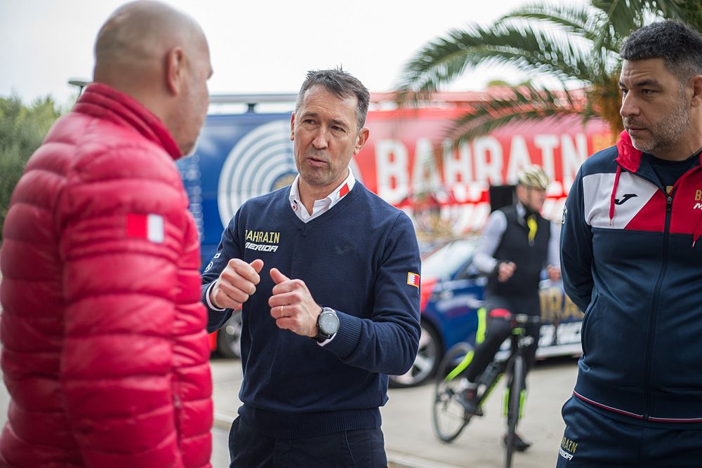 Brent Copeland at the Bahrain-Merida team camp