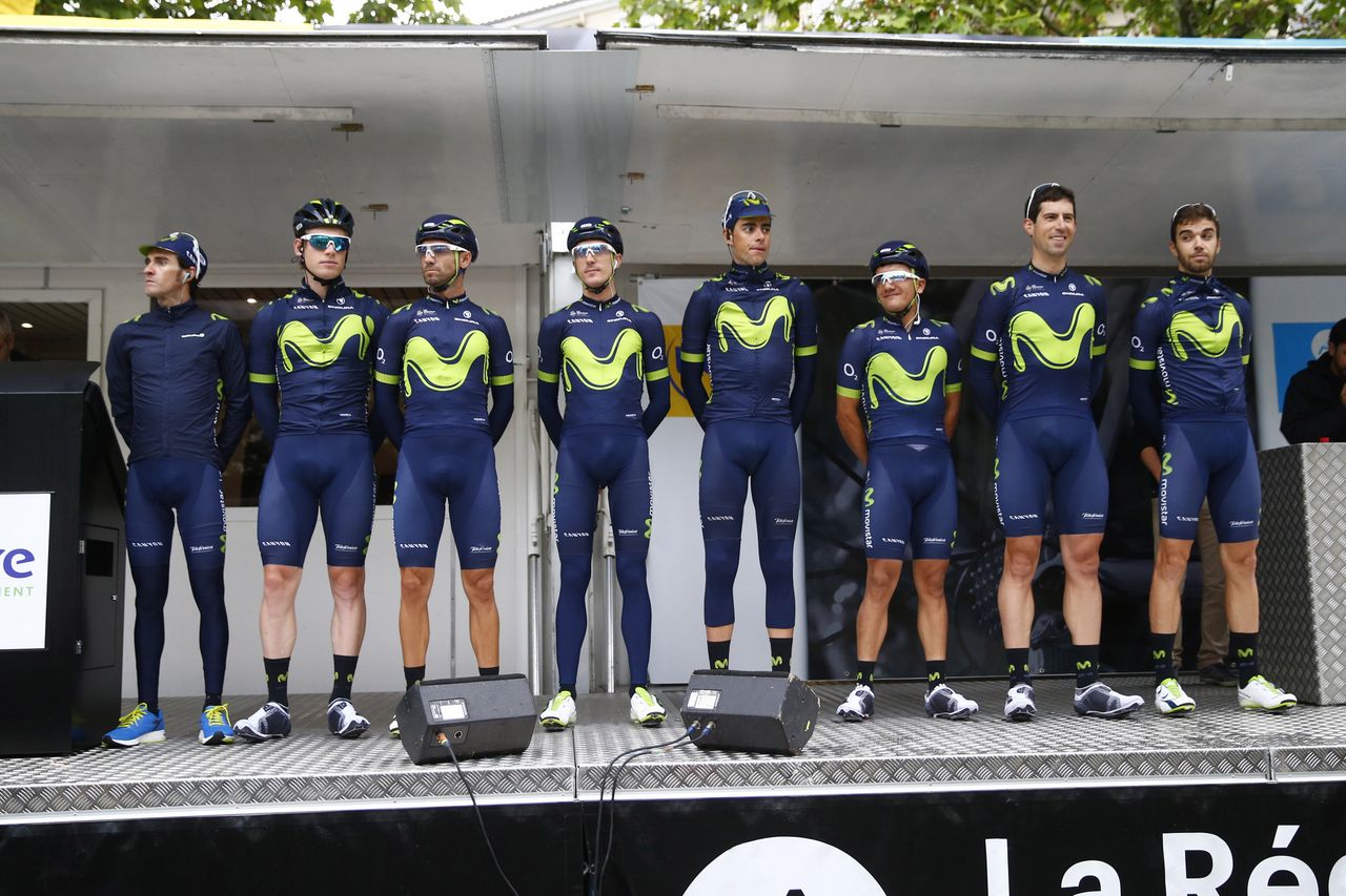 Movistar at the Crit&eacute;rium du Dauphin&eacute; team presentation