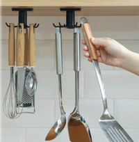 Under Shelf Rotate Hook Holder Hang Kitchen Cabinet Rack Organizer Storage Rack | £4.88 each at eBay