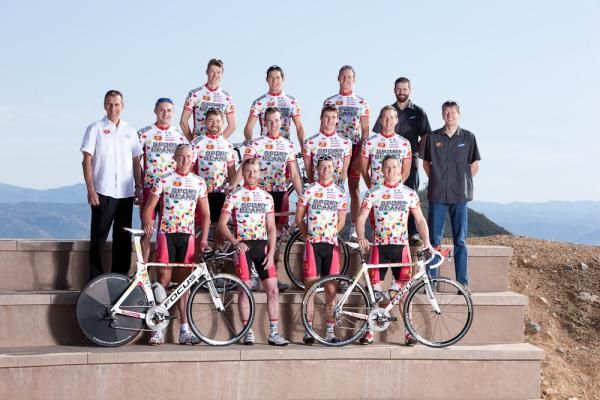 Jelly Belly-Kenda pose for a team photo at its training camp.