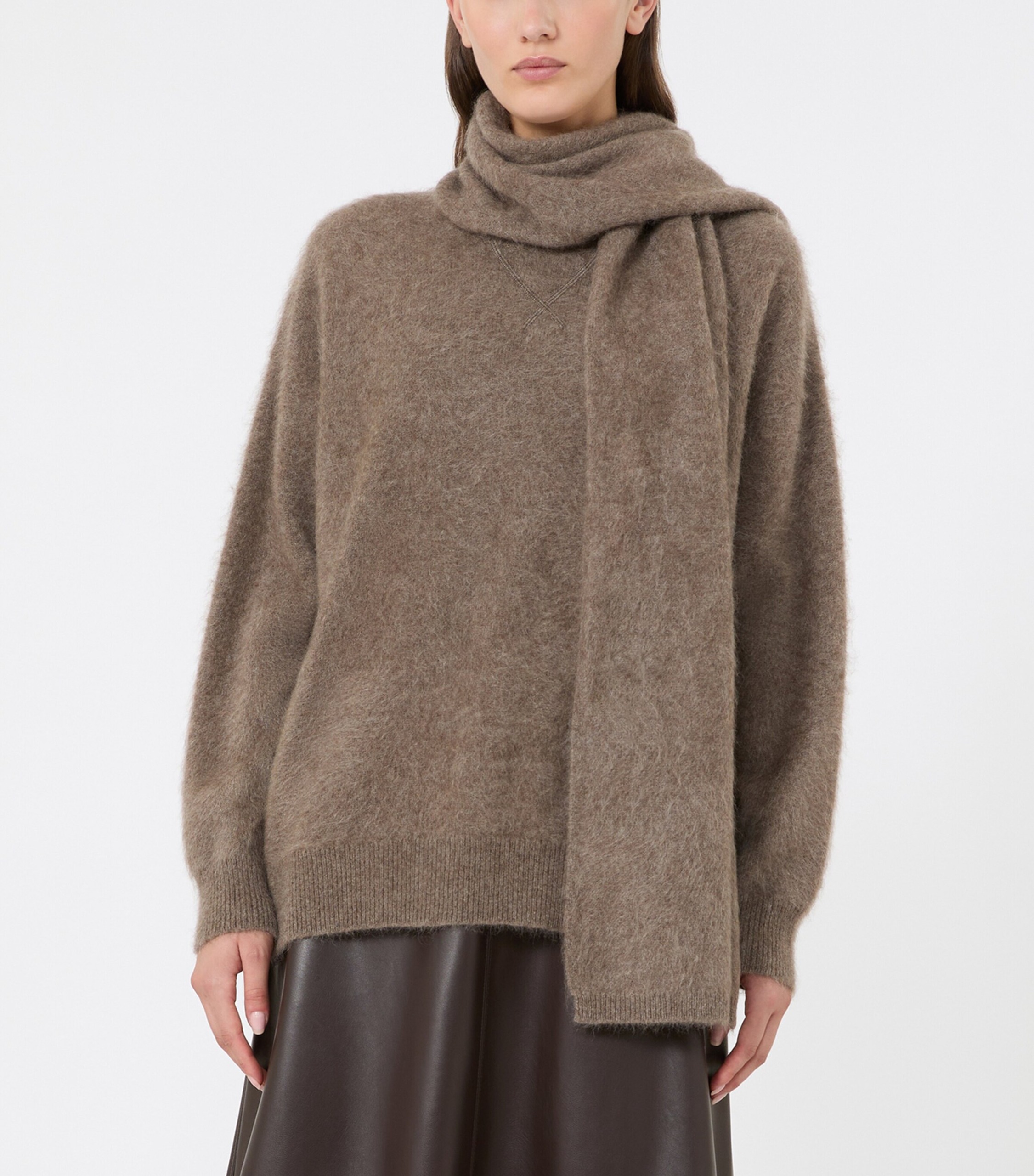 Max Mara Yak Scarf-Detail Sweater
