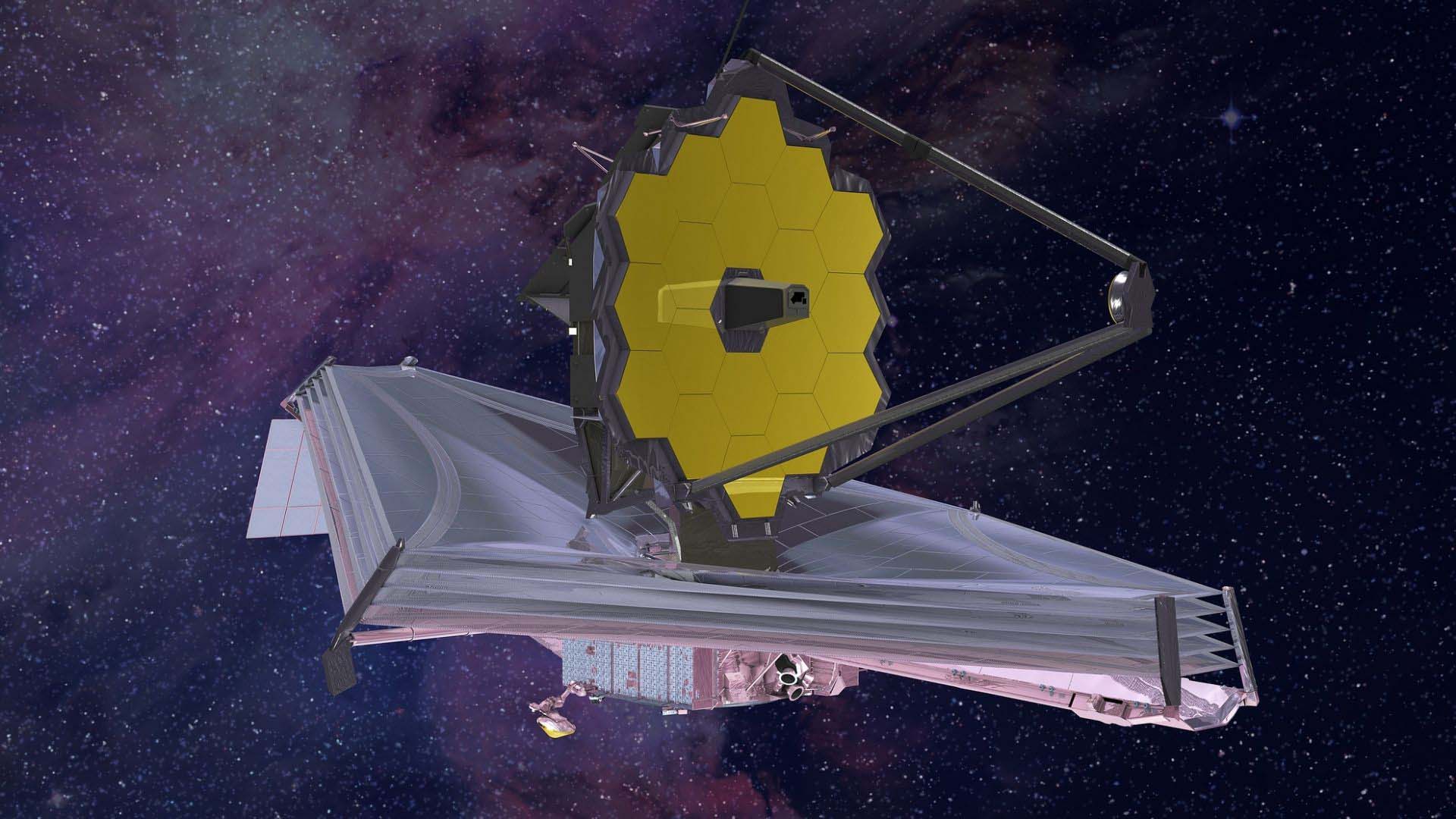 Artist's conception of the Webb space telescope when it is fully deployed at L2