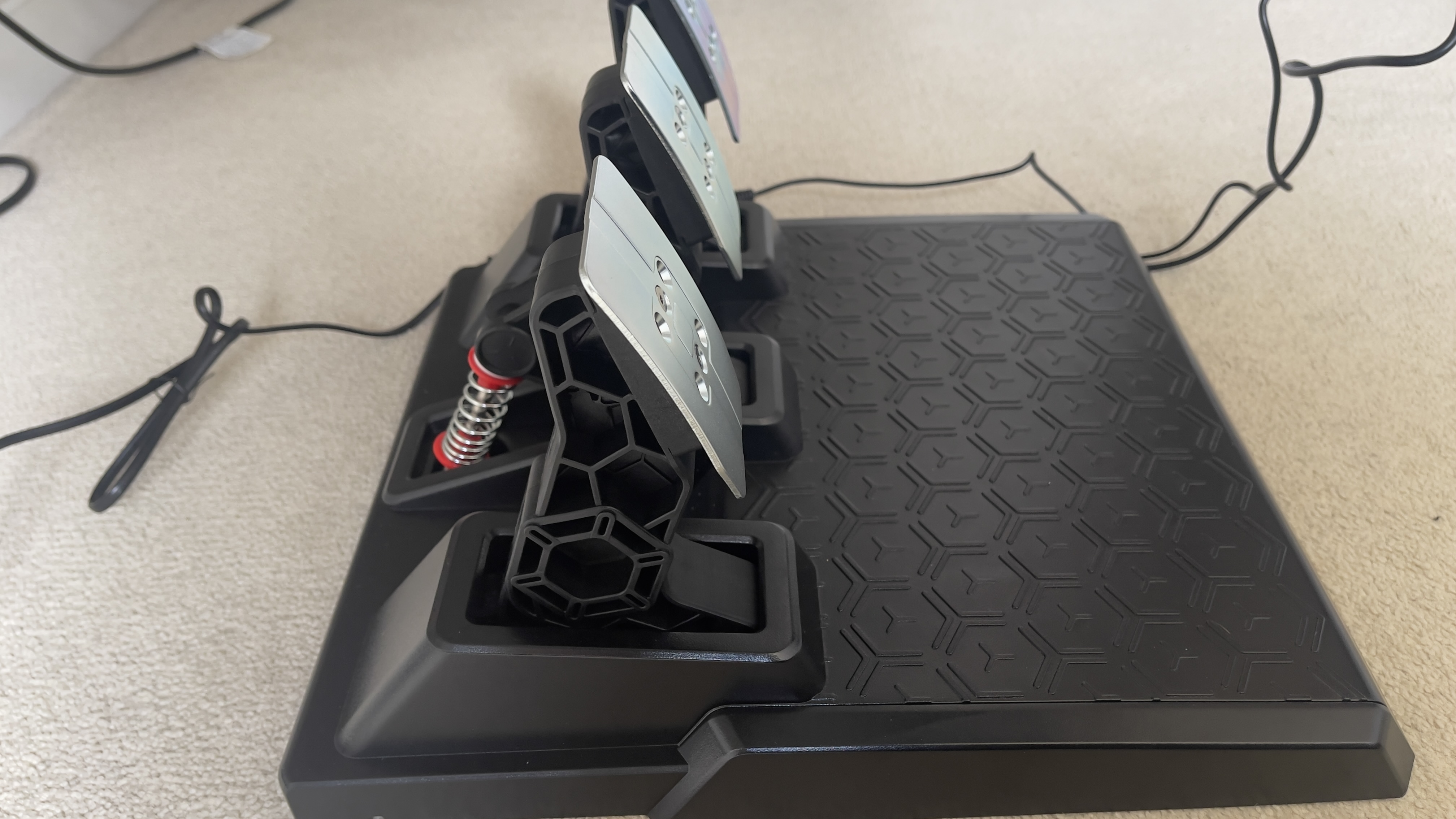 The Thrustmaster T248R set up.