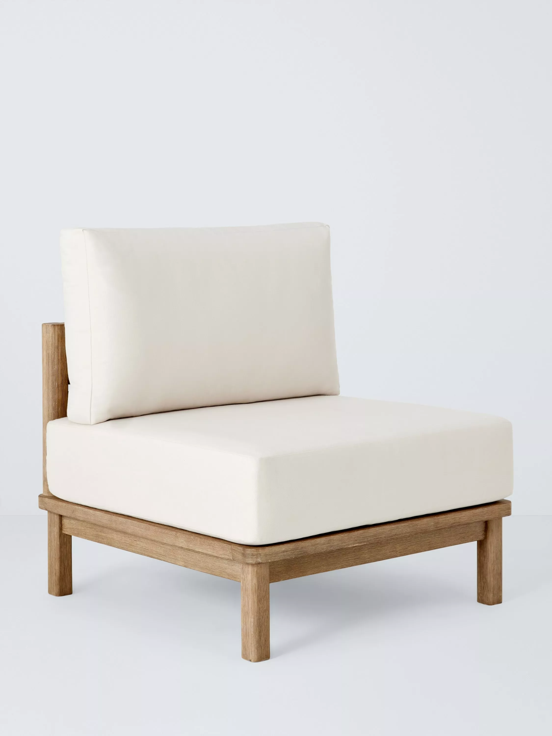 John Lewis Coast Eucalyptus Wood Garden Middle Unit Chair, Brushed Wood