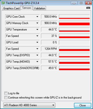 GPU monitoring with GPU-Z