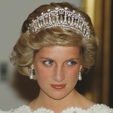 Princess Diana wearing a tiara