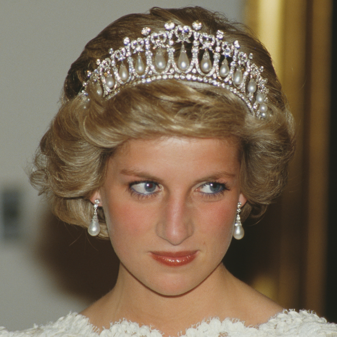 Princess Diana wearing a tiara