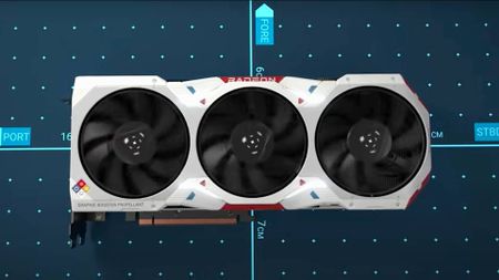 Limited edition Starfield AMD Radeon RX 7900 XTX GPU with blue backdrop