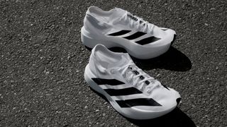 Pair of Adidas Adizero Pro Evo 1 on Tarmac