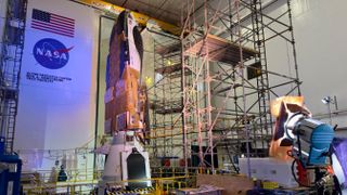 Sierra Space's Dream Chaser space plane "Tenacity" and its cargo module "Shooting Star" are seen at NASA's Neil Armstrong Test Facility in Ohio on Feb. 1, 2024.