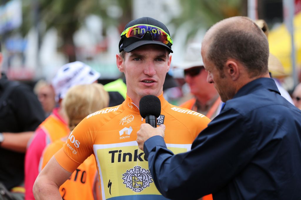 Jay McCarthy (Tinkoff) also enjoyed a stint in the TDU's ochre jersey