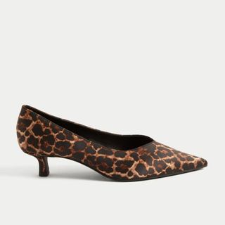 Animal Print Kitten Heel Pointed Court Shoes