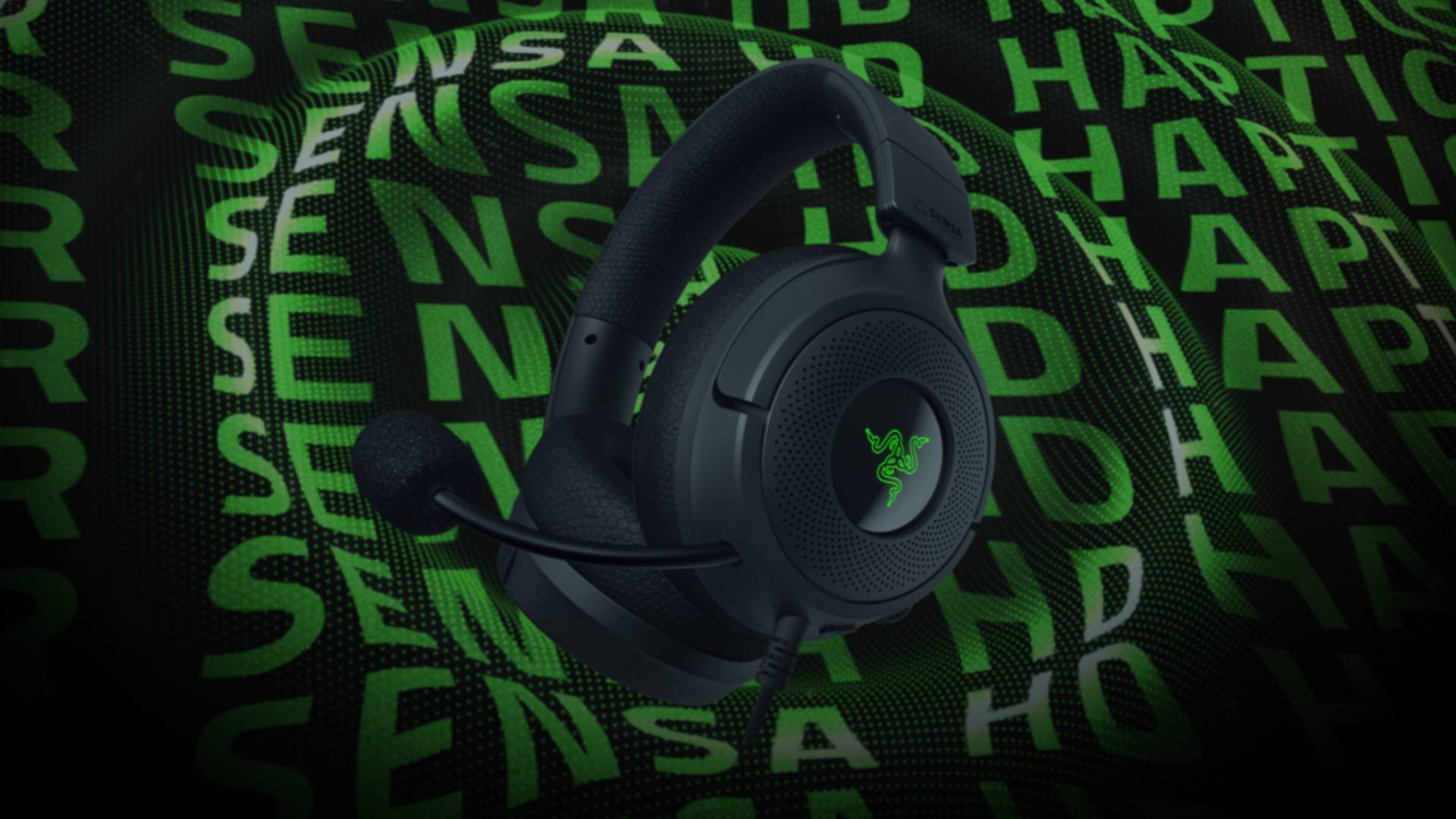 Image of the Razer Kraken V4 X Sensa HD Haptics headset.