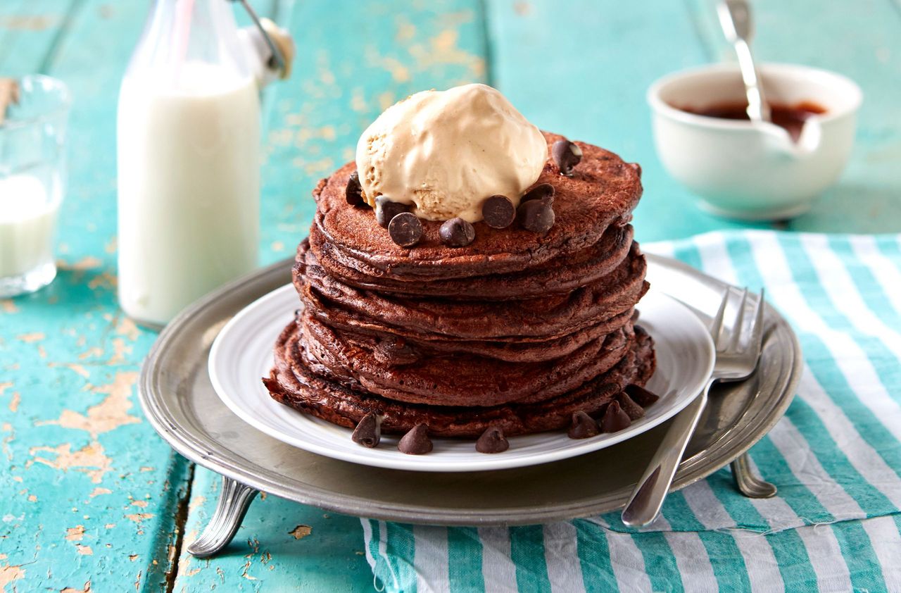 Double chocolate chip pancakes