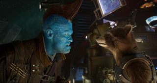 Guardians of the Galaxy Vol 2 Yondu and Rocket face to face