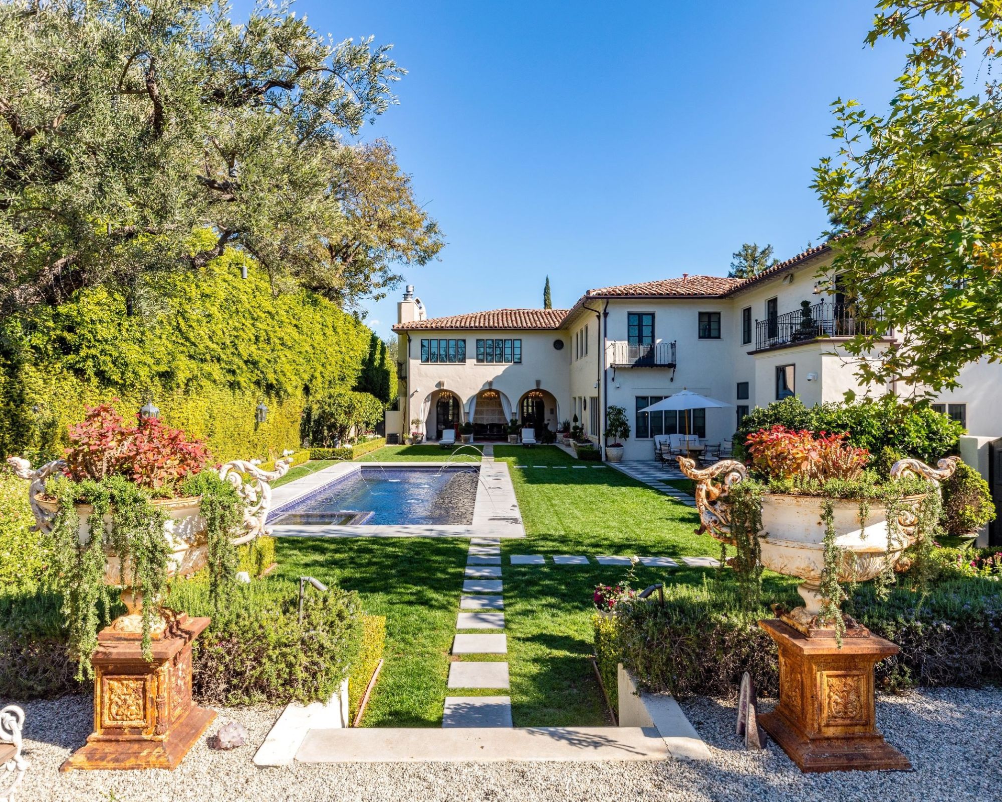 the outside of ozzy and sharon osbourne's California house for sale