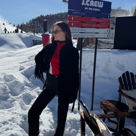 Eliza Huber at J.Crew's Ski & Snowboard pop-up in Aspen.