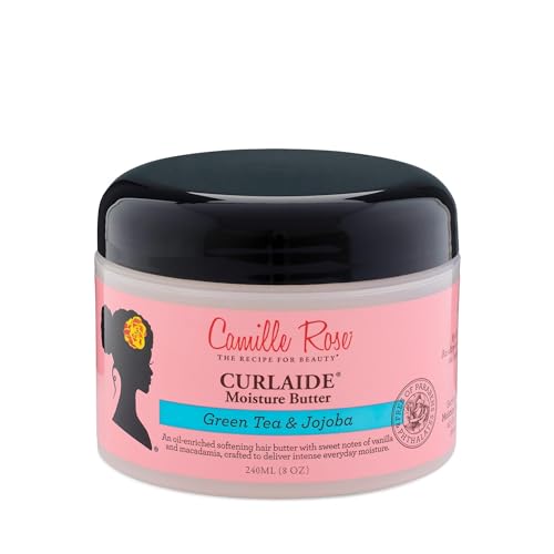 Camille Rose Curlaide Moisture Oil-Enriched Leave-In Hair Butter, Moisturise and Strengthen, Green Tea and Jojoba, 240 Ml (pack of 1)