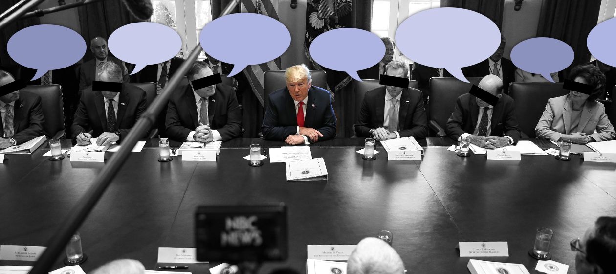 President Trump in a cabinet meeting.