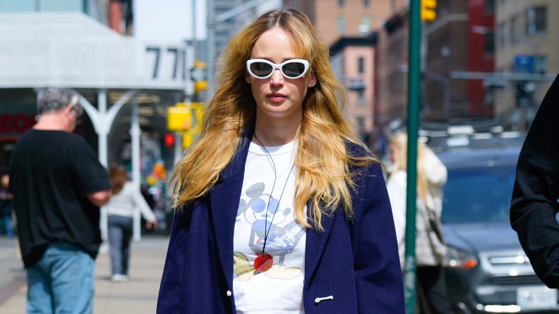 Jennifer Lawrence in downtown manhattan